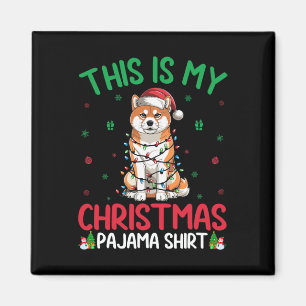 Íman Ugly Xmas Tree Papais noeis Akita Inu Dog Christma