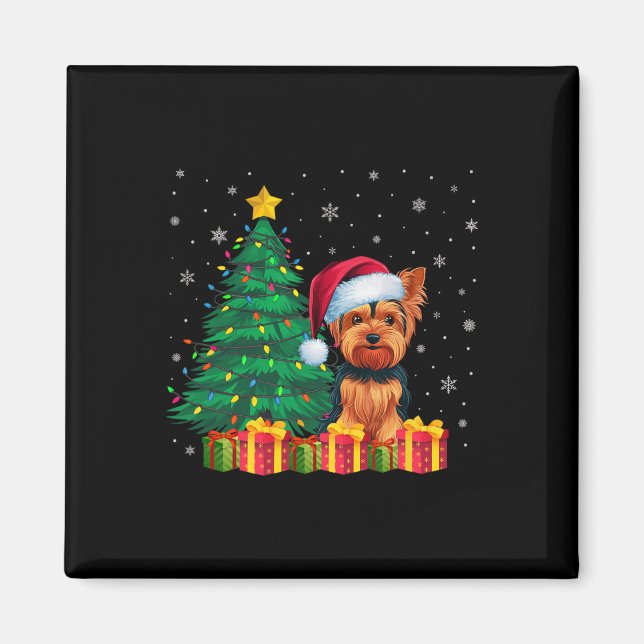 Íman Ugly Yorkshire Terrier Santa Hat (Frente)