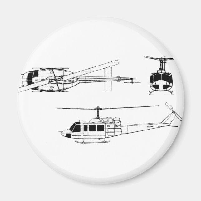 Íman UH1 Huey Blueprint (Iriquois) (Frente)