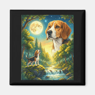 Íman Uivando para o meme da lua animal cachorro beagle