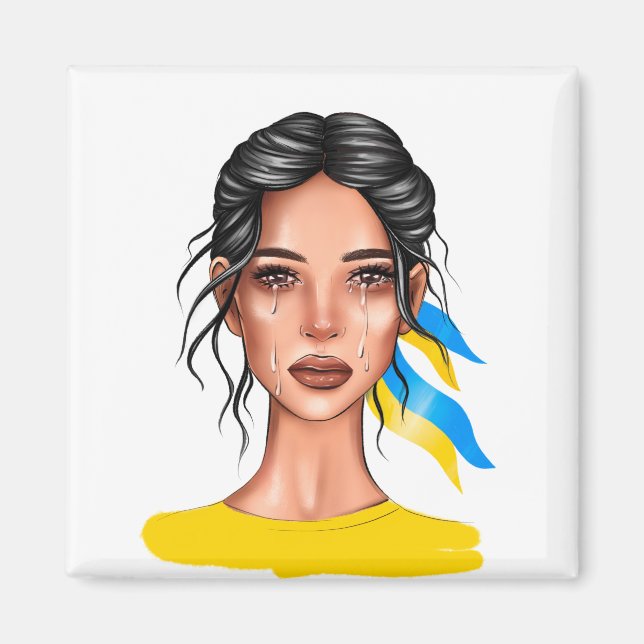 Íman Ukrain pára Guerra Cabelo Negro (Frente)