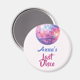 Íman Última Festa de Solteira Disco   Ímã Rosa