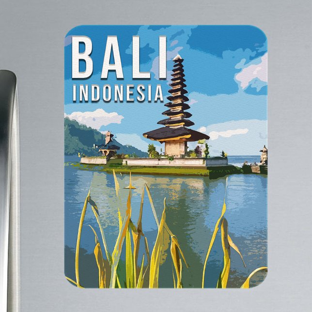 Íman Ulun Danu Beratan Temple Indonesia Watercolor (Criador carregado)