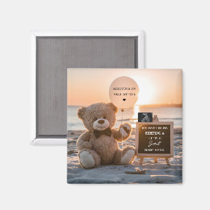 Íman Um anúncio de gravidez digital de uma bela praia