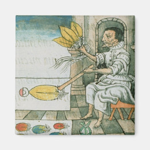 Íman Um artesão asteca da pena