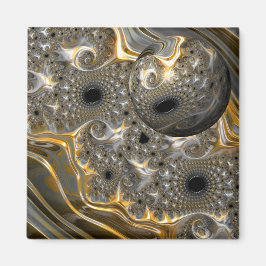 Íman Um Balé esférico em Prata e Dourado Magnet