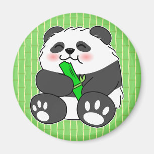 Íman Um Bebê Bonito Comendo Bambu Stalk