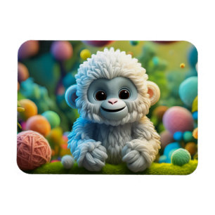 Íman Um bebê lindo Yeti feito de fio