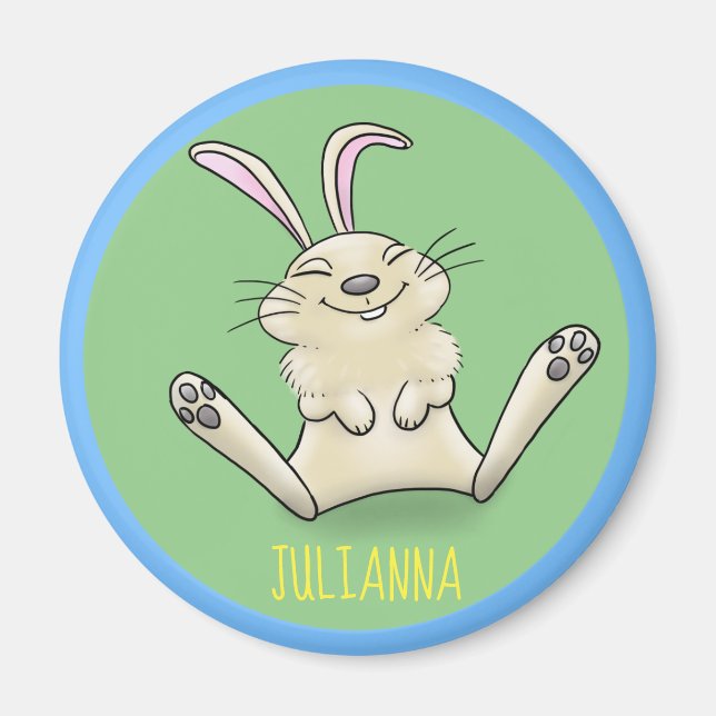 Íman Um belo e feliz desenho animado de coelho (Frente)