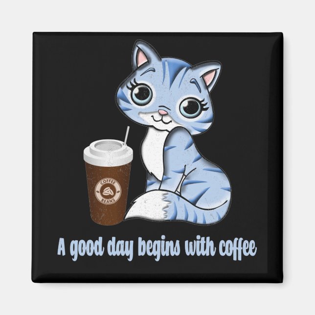 Íman Um Bom Dia Começa Com Café | Presente de amante de (Frente)