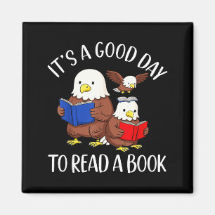 Íman Um bom dia para ler um livro águia bibliotecário b