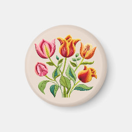 Íman Um Buquê de Tulipas Vermelhas Ímã