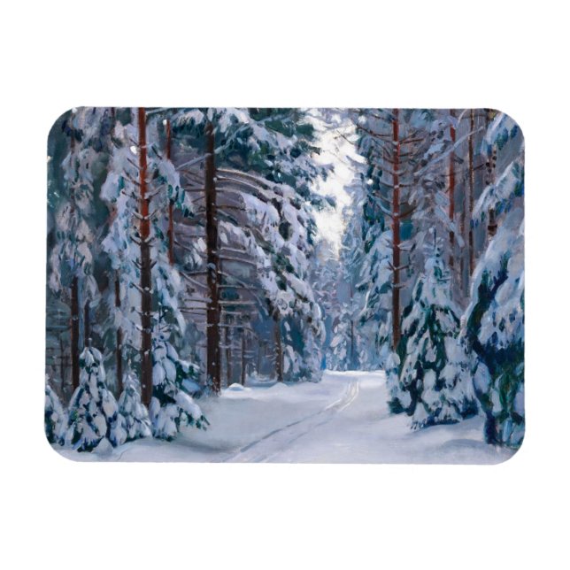 Íman Um Caminho Neve na Floresta, inverno (Horizontal)