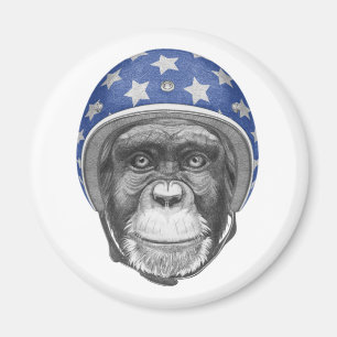 Íman Um cavaleiro da motocicleta do chimpanzé