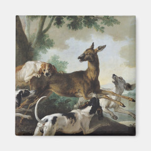 Íman Um cervo perseguido por cães, 1725