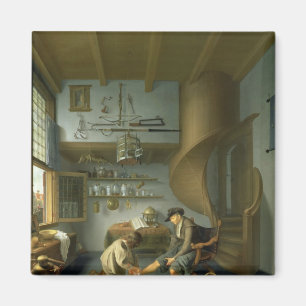 Íman Um cirurgião do barbeiro que tende o pé de um