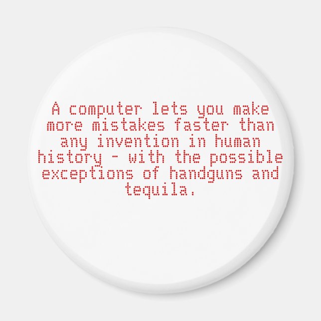 Íman Um computador permite que você cometa mais erros m (Frente)