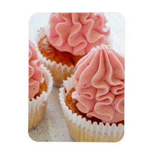 Íman Um Cupcake doce de tratamento com Glacé rosa
