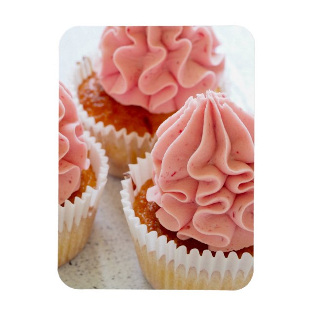 Íman Um Cupcake doce de tratamento com Glacé rosa (Vertical)