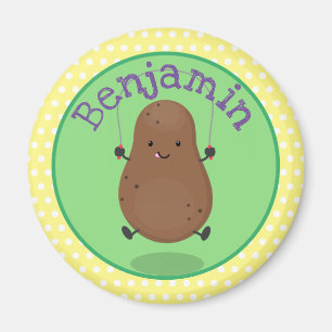 Íman Um desenho animado de corda de batata feliz