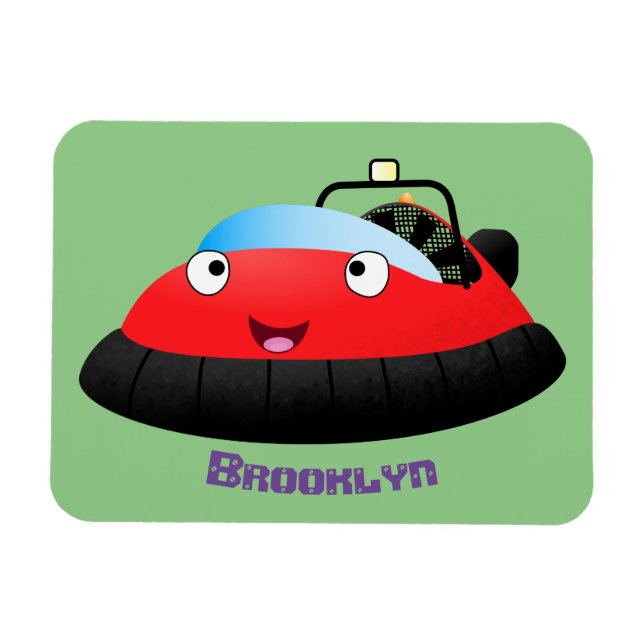 Íman Um desenho animado de hovercraft, vermelho e bonit (Horizontal)