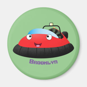 Íman Um desenho animado de hovercraft, vermelho e bonit