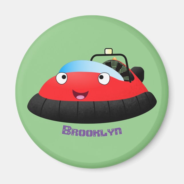 Íman Um desenho animado de hovercraft, vermelho e bonit (Frente)