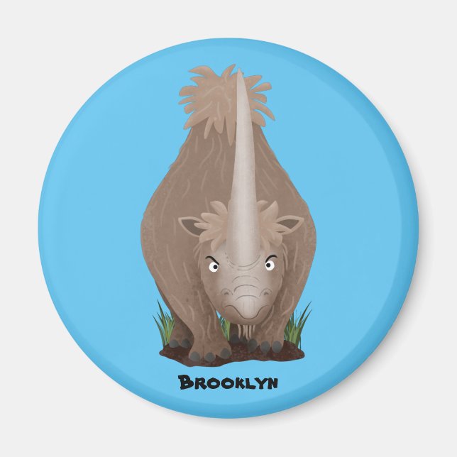 Íman Um desenho animado de Rinoceronte elasmotherium (Frente)
