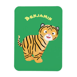 Íman Um desenho animado de tigre feliz