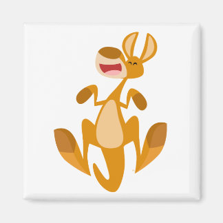 Íman Um desenho animado pulando o ímã canguru