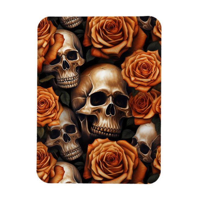 Íman Um desenho da série A Skull and Roses 9 (Vertical)