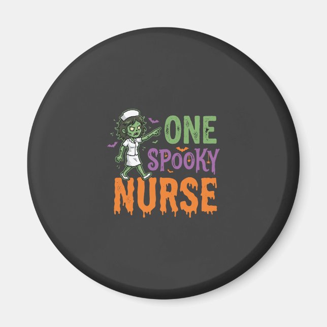 Íman Um Design de Halloween de Enfermeira Assustadora ( (Frente)