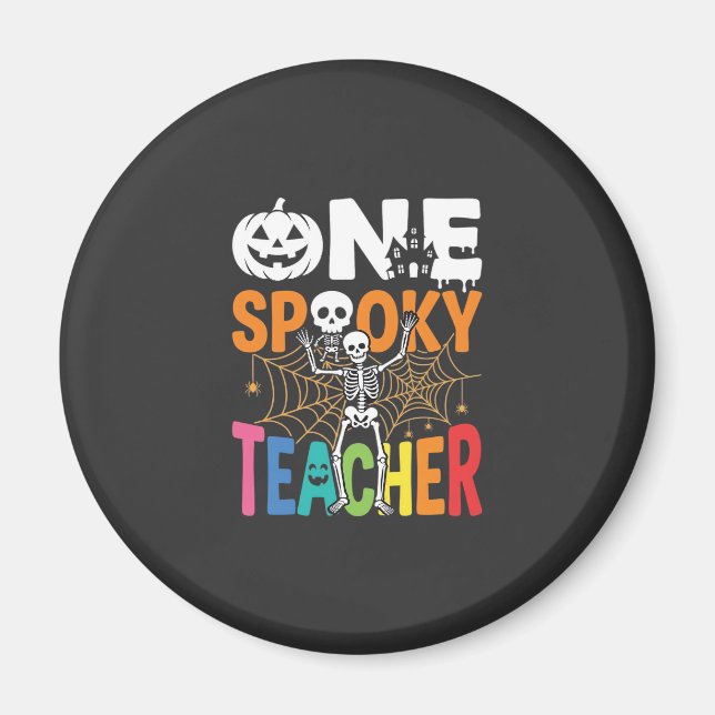 Íman Um Design de Halloween de um Professor Assustador_ (Frente)