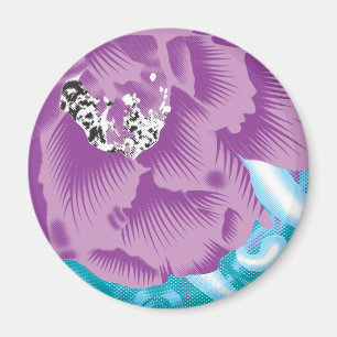 Íman Um design têxtil vibrante com roxo e turq