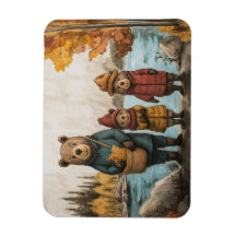 Um Dia De Outono Com A Família Do Urso No Lago