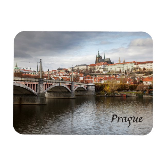 Íman Um dia tempestuoso na foto do souvenir de Praga (Horizontal)