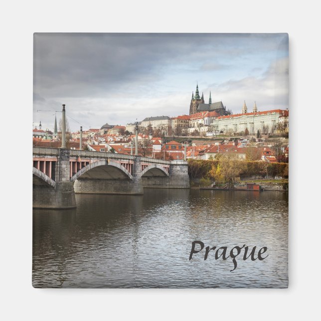 Íman Um dia tempestuoso na foto do souvenir de Praga (Frente)