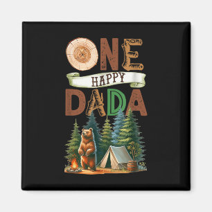 Íman Um Feliz Dada Acampador Primeiro Aniversário Urso
