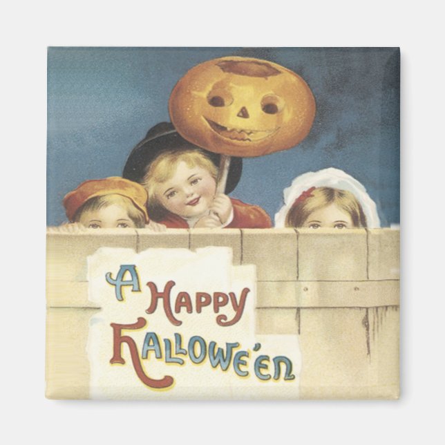Íman Um Feliz Magneta De Vintage Halloween (Frente)
