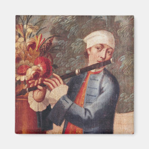 Íman Um Flautist, detalhe de uma tela