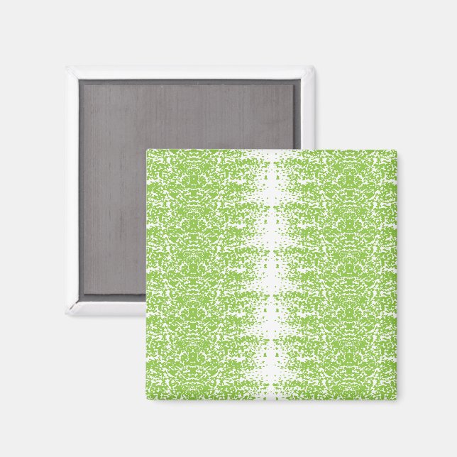 Íman um fundo verde e branco com pequenos pontos (Front/Back)