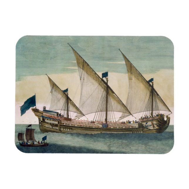 Íman Um Galleass com três mastros a caminho de vela, oa (Horizontal)