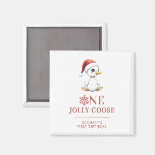 Íman Um Ganso Alegre Personalizado Primeiro Aniversário