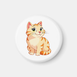 Íman um gato persa laranja de desenho animado