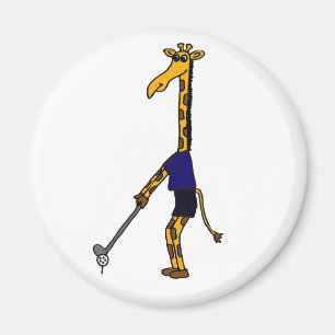 Íman Um girafa que joga o design do golfe