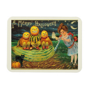 Íman Um Halloween Feliz, Jack O Lanternas, Rapariga, Vi
