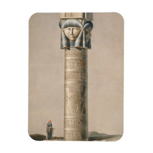 Íman Um Hathor dirigiu a coluna em Dendarah, ilustraç