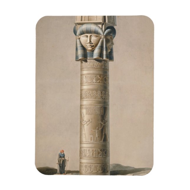 Íman Um Hathor liderando o pilar em Dendarah, ilustraçã (Vertical)