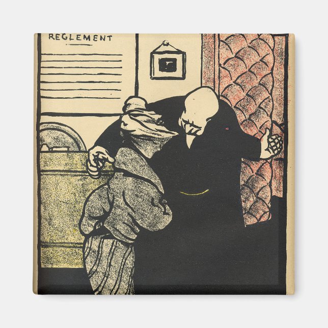 Íman Um homem digno empurra uma jovem para o seu (Frente)