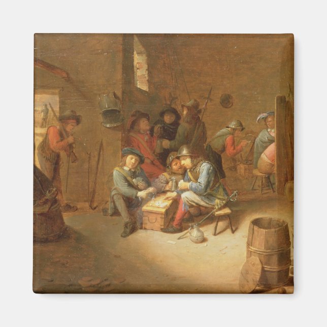 Íman Um interior de guarda com soldados tocando cartas  (Frente)